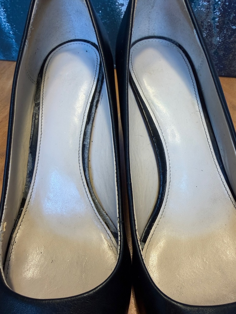 Coach Black Pointed Toe Leather Pumps with Silver Logo Plate - Picture 11 of 14